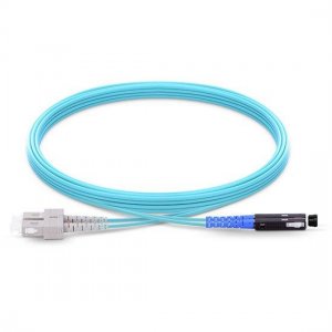 SC to MU Duplex PVC/LSZH/OFNP OM4 Multimode Fiber Optic Patch Cable SC to MU Duplex PVC/LSZH/OFNP OM4 Multimode Fiber Optic Patch Cable