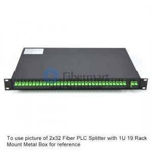 Divisor PLC de fibra 2x64 com caixa de metal 1U 19 para montagem em rack Divisor PLC de fibra 2x64 com caixa de metal 1U 19 para montagem em rack