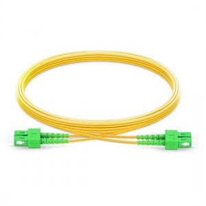 Cabo de conexão de fibra monomodo 1M SC APC para SC APC Duplex 2,0 mm LSZH 9/125 Cabo de conexão de fibra monomodo 1M SC APC para SC APC Duplex 2,0 mm LSZH 9/125