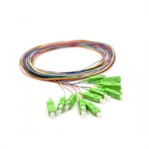 Pigtail de fibra ótica 2M 12 fibras SC/APC monomodo com código de cores, sem camisa Pigtail de fibra ótica 2M 12 fibras SC/APC monomodo com código de cores, sem camisa