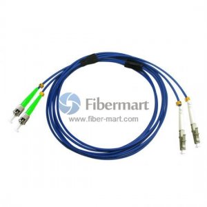 LC/UPC to ST/APC Duplex Singlemode 9/125 Armored Patch Cable LC/UPC to ST/APC Duplex Singlemode 9/125 Armored Patch Cable