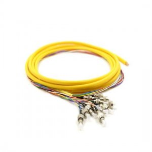 1.5M 12 Fibras FC/UPC 9/125 Revestimento de PVC Singlemode da trança 0.9mm da fibra óptica do grupo 1.5M 12 Fibras FC/UPC 9/125 Revestimento de PVC Singlemode da trança 0.9mm da fibra óptica do grupo