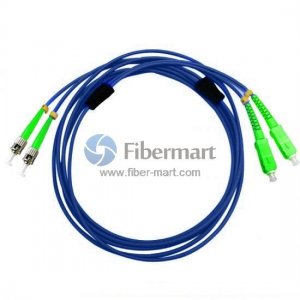 SC/APC to ST/APC Duplex Singlemode 9/125 Armored Patch Cable SC/APC to ST/APC Duplex Singlemode 9/125 Armored Patch Cable