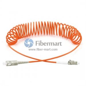 SC-LC Simplex OM1 Multimode Bend Safe Curl Fiber Patch cord SC-LC Simplex OM1 Multimode Bend Safe Curl Fiber Patch cord
