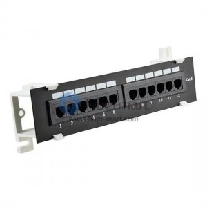 Painel de remendo vertical de 12 portas Cat6 4U Painel de remendo vertical de 12 portas Cat6 4U
