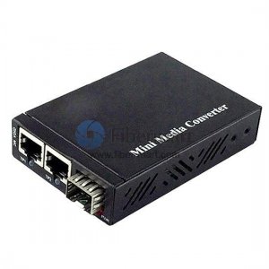 10/100/1000M 1SFP to 2RJ45 Внешний источник питания Мини гигабит СМИ конвертер 10/100/1000M 1SFP to 2RJ45 Внешний источник питания Мини гигабит СМИ конвертер
