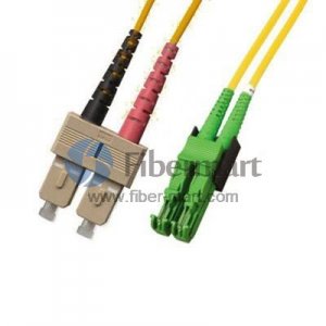 SC/APC to E2000/UPC Plenum(OFNP) Duplex 9/125 Single-mode Fiber Patch Cable SC/APC to E2000/UPC Plenum(OFNP) Duplex 9/125 Single-mode Fiber Patch Cable