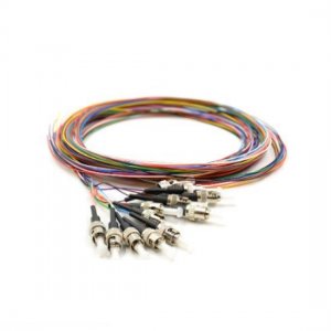 12 Fibers LC/SC/FC/ST/E2000 OS2 Singlemode ColorCoded Fiber Optic Pigtail, Unjacketed 12 Fibers LC/SC/FC/ST/E2000 OS2 Singlemode ColorCoded Fiber Optic Pigtail, Unjacketed