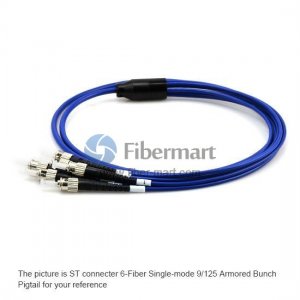 4-fiber 3.0mm 9/125 Single-mode LC/SC/ST/FC Armored Bunch Pigtail 4-fiber 3.0mm 9/125 Single-mode LC/SC/ST/FC Armored Bunch Pigtail
