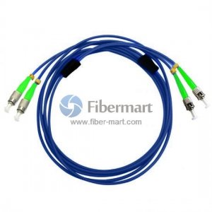 FC/APC to ST/APC Duplex Singlemode 9/125 Armored Patch Cable FC/APC to ST/APC Duplex Singlemode 9/125 Armored Patch Cable